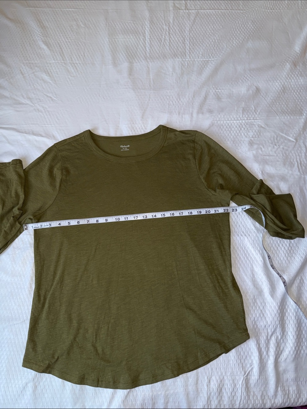 Madewell Olive Green Long Sleeve Crew Top 100% Cotton ✨ - Picture 6 of 10